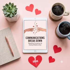 A couple reading a relationship communication ebook to improve their connection and stop arguments.