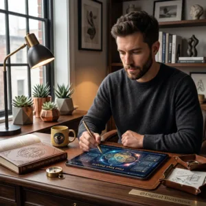 Uncover your life goals using the digital find your passion planner template displayed on a tablet.