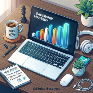 Executive reviewing strategy frameworks from the business leadership bible course on digitalbusyness
