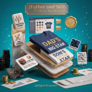 Showcase your apparel designs instantly with this editable father and son tshirt mockup