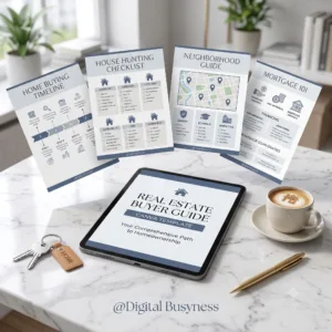 Real Estate Buyer Guide Canva Template ultimate home buying roadmap mockup for digitalbusyness