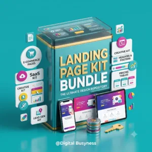 High-converting landing page kit bundle themes displayed on desktop and mobile screens