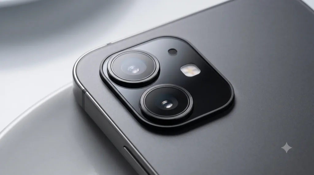 Concept render of Apple's rumored first foldable iPhone shown half-open, highlighting the hinge and inner display crease
