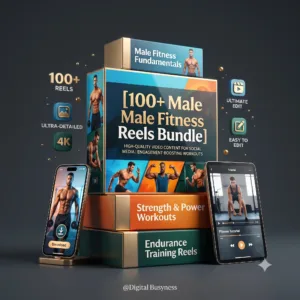 Action shot of a muscular man lifting weights representing the male fitness reels bundle from digitalbusyness